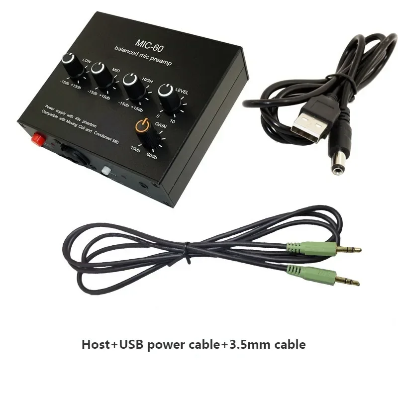 

Balanced Dynamic Microphone Amplifier Music Audio Amplifier Host+DC cable (Canon cable, 6.5 audio cable, 3.5 audio cable)