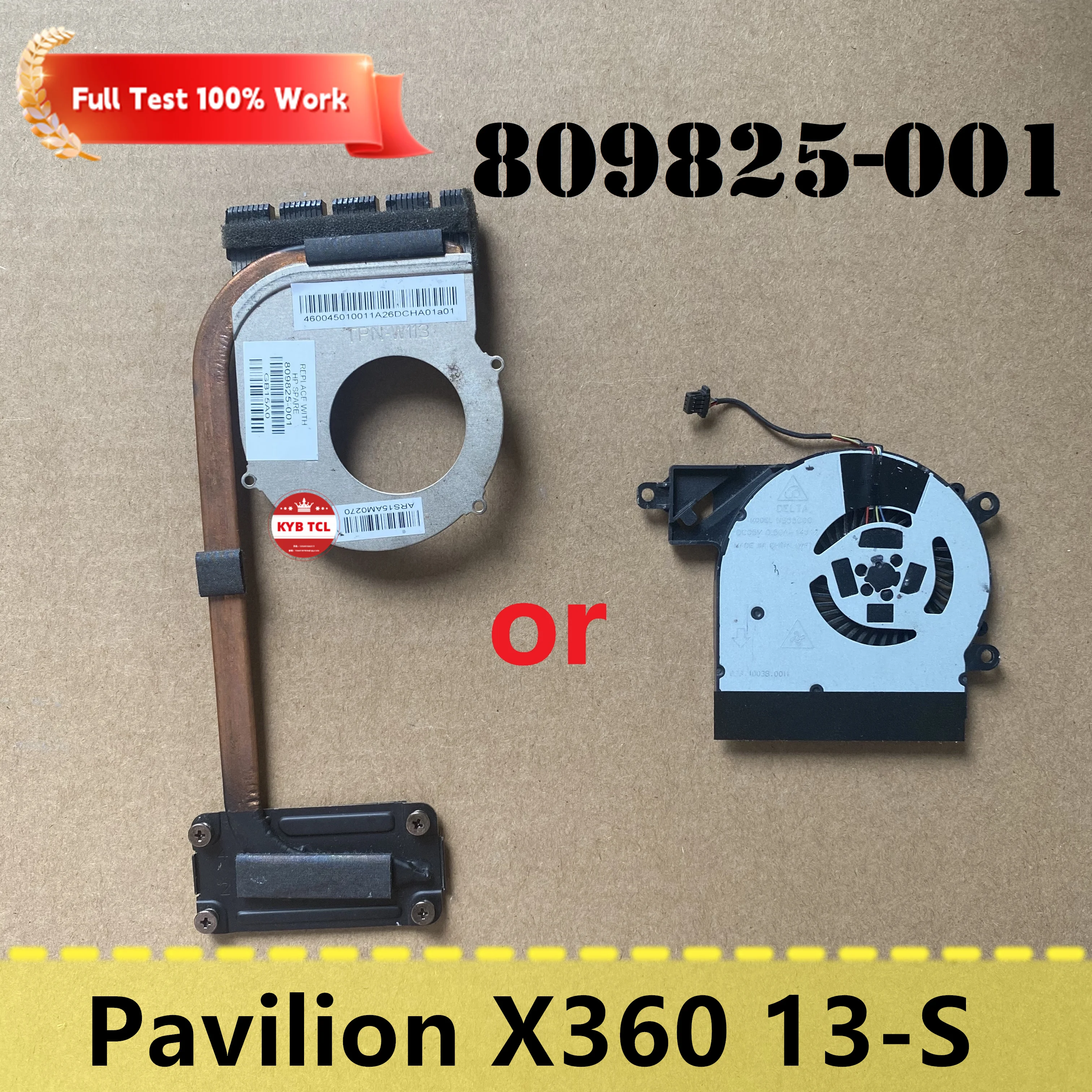 Laptop CPU Fan Cooling or Heatsink For HP Pavilion X360 13-S 13-S000 13-S100 13-s128nr 13-s192nr 13-s121ca Notebook 809825-001