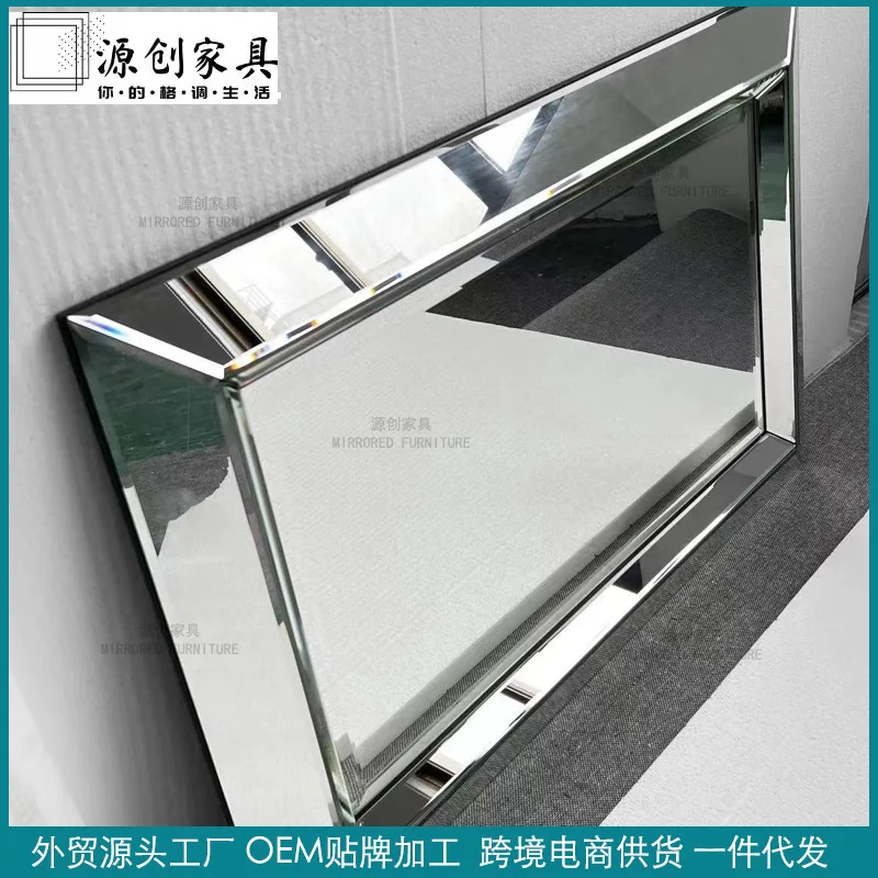 Simple and fashionable mirror glass vanity makeup wall bathroom hanging wall mirror floor mirror