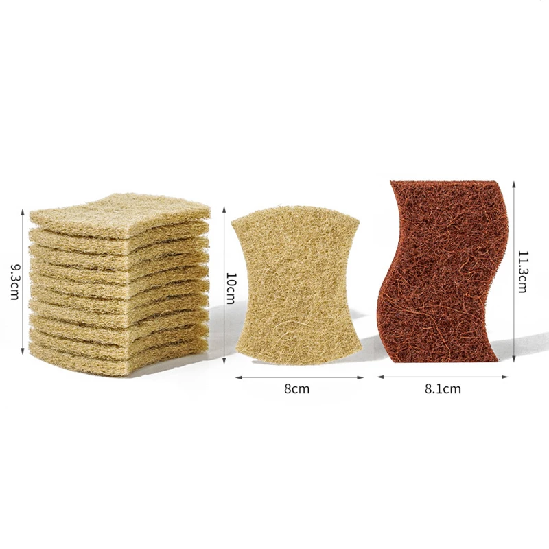 S Style Sisal Sponge Microfiber Eco-friendly Natural Sisal Fiber Sponge Kitchen Dish Washing Scouring Pad Pan Pot Cleaning Cloth