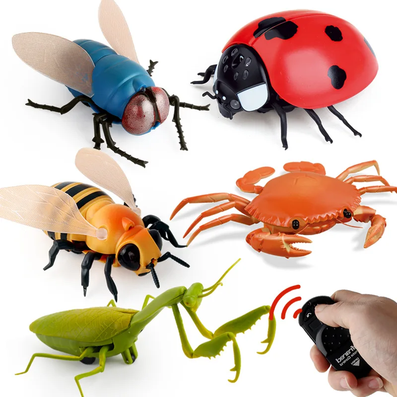 Funny Trick toys Remote control animal LED light IR RC insect Crab Mantis electronic pet robot scary Prank joke toy kids gift