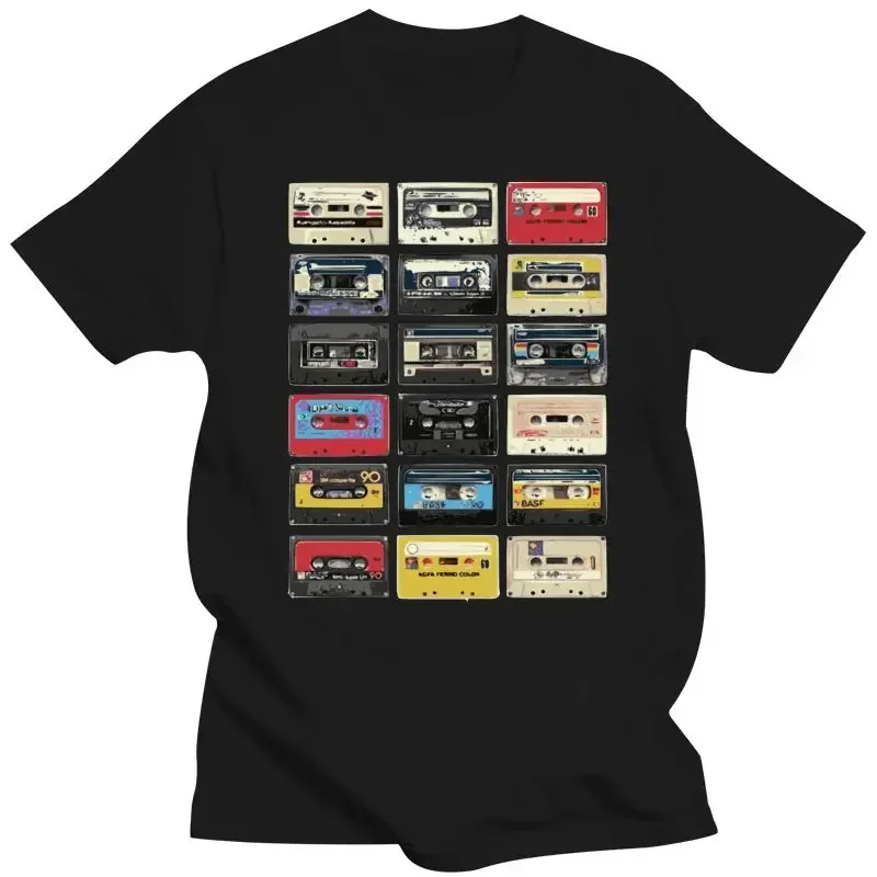 

Techno Game PC T Shirt Console Cassette Controller Telephone Technology Videogame Black Tshirts For Men 80s 90s Classic game