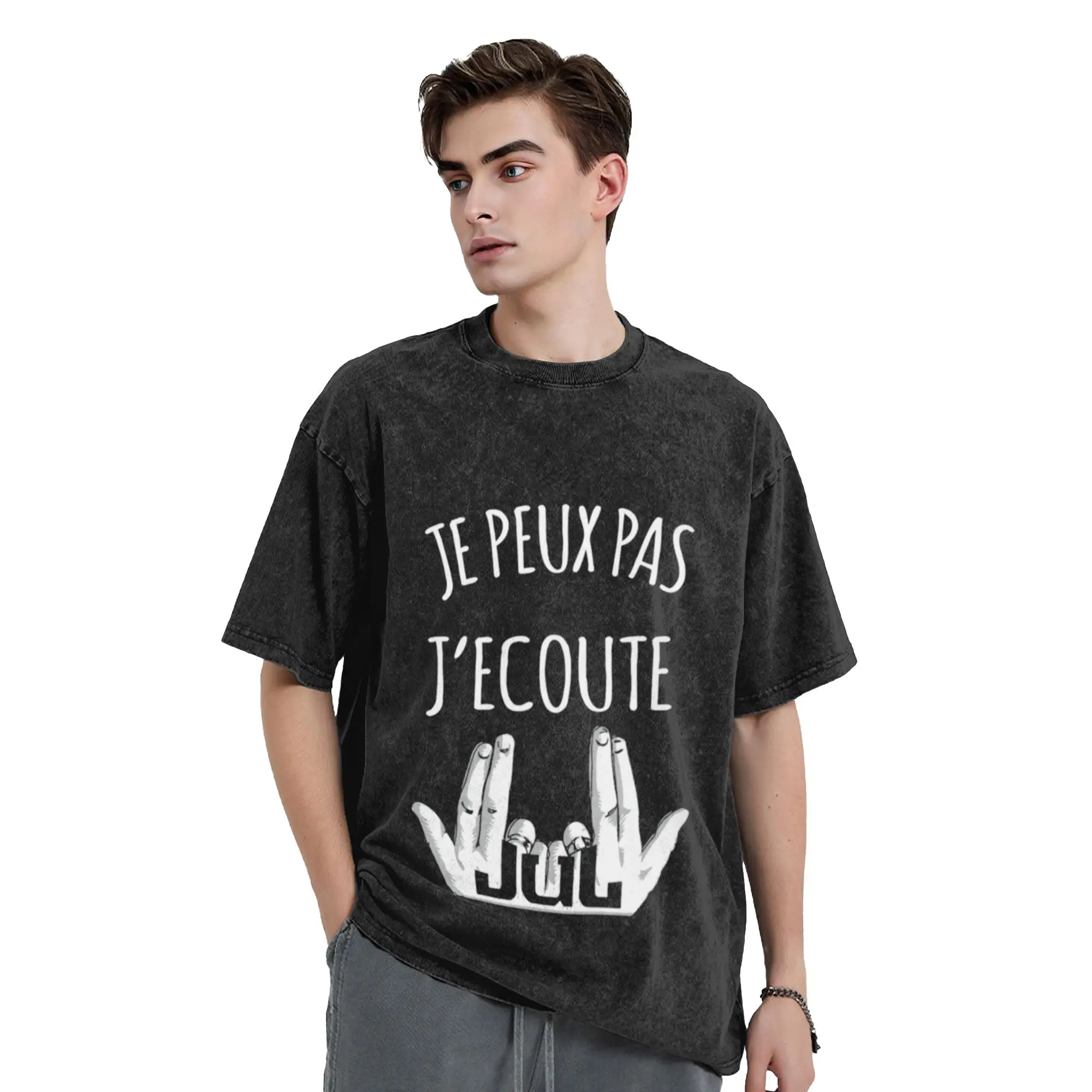 I can t  I m listening to JUL Unique Cool A Washed T Shirt Men's Women's Oversized Cotton Tees Tops