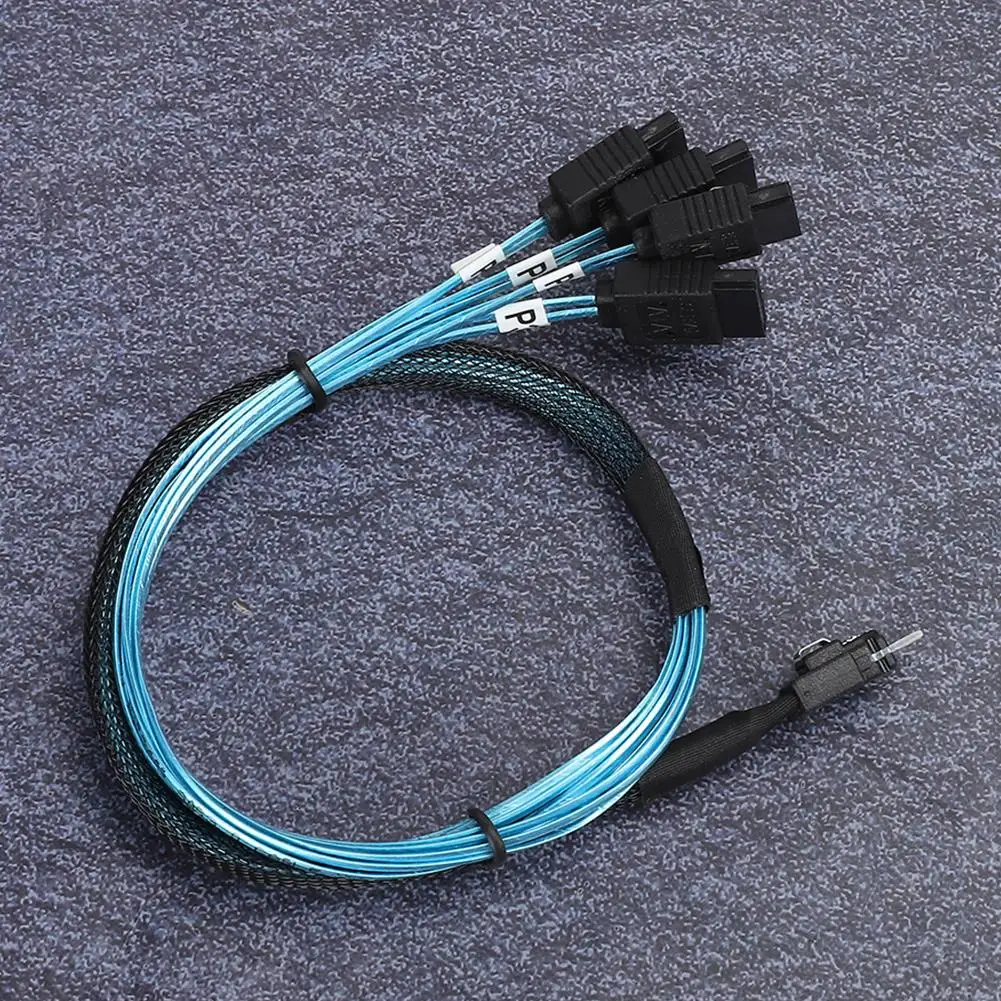 12Gbps Mini SAS 38p SFF-8654 to 4x SATA Server Data Cable