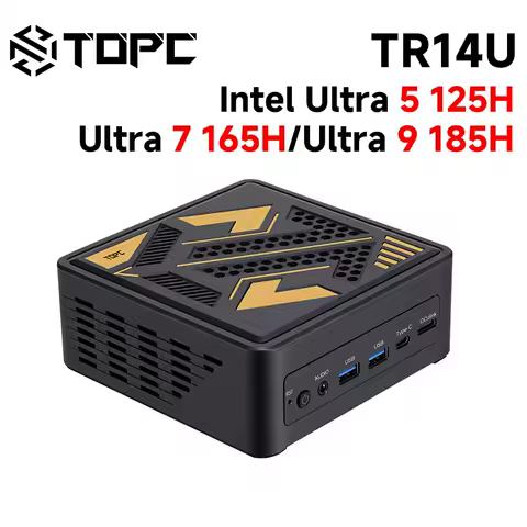 TOPC TR14U Intel Ultra 5 125H/Ultra 7 165H/Ultra 9 185H Mini PC Win11 Pro DDR5 5600MT/s PCIe4.0*4 WiFi 6E BT5.3 OCulink USB4