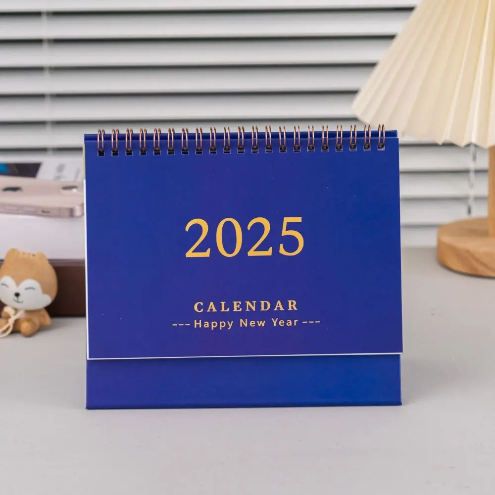 Simple Creative 2024-2025 Calendar 2025 12-Month Standing Flip Calendar Yearly Agenda Thick Paper Desktop Calendar Gifts