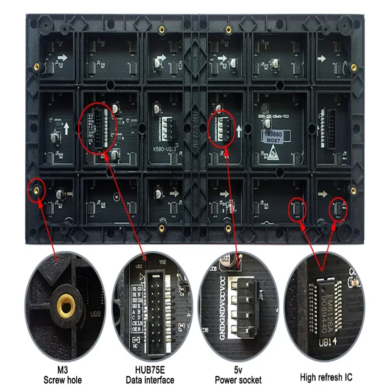P2.5 Full Color LED Display Module HD RGB Indoor LED Video Wall LED Panel 320mm X 160mm P2.5 LED Display Screen
