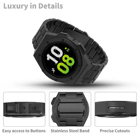 Modifieringssats för Samsung Galaxy Watch 7 40mm 44mm armband metallklocka silikonarmband skyddande skyddsram 12 best sales reparationskit för Samsung Galaxy Watch - №9