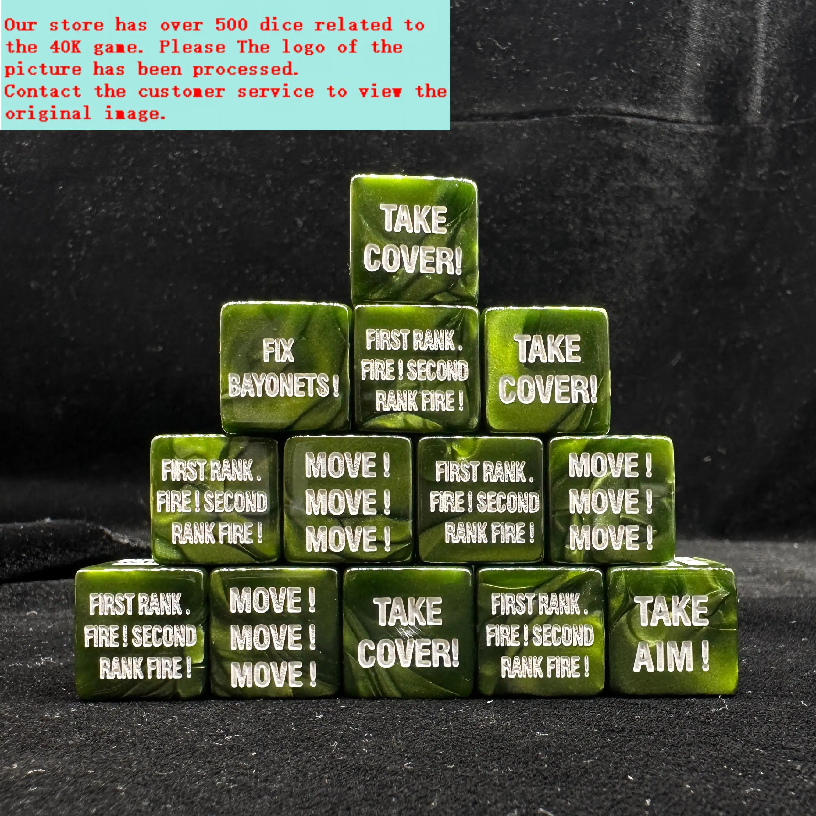 directive command 40k 500 styles dice, game-specific dice, squad game army dice