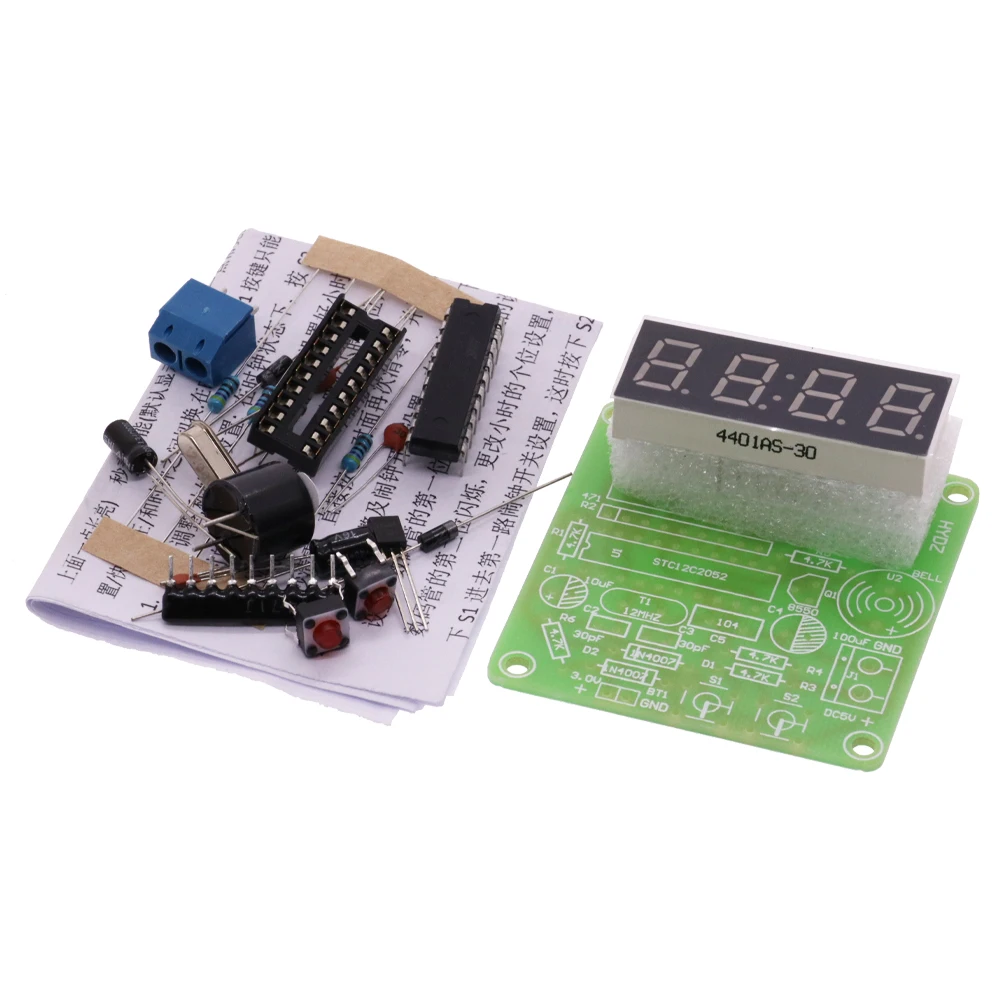 High Quality C51 4 Bits Electronic Clock Electronic Production Suite DIY Kit AT89C2051 LED Display Electronic Module