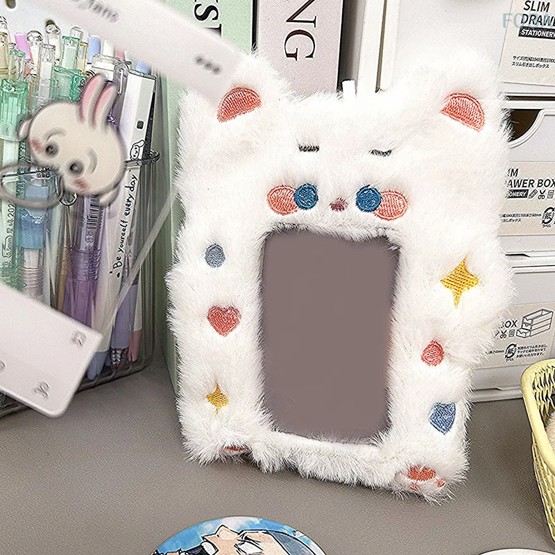 1PC Bus Door Cards Sleeve Identity Badges Protective Cover Cute Star Plush Cat Photocard Case ID Photo Card Holder For Students image 2
