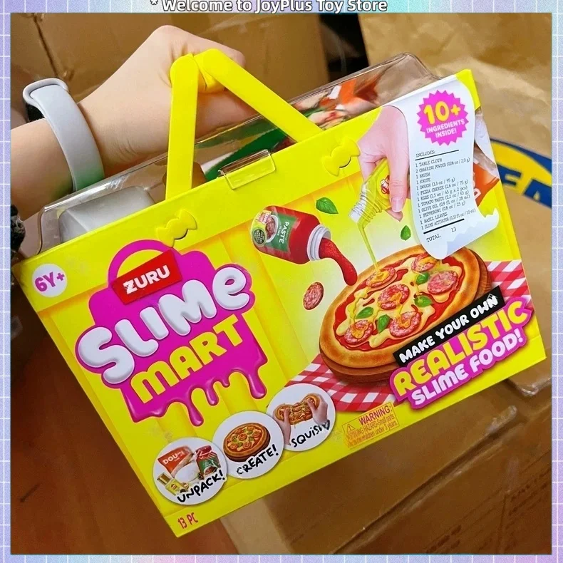 ZURU Slime Mart Serie Hamburguesa y Pizza Caja Sorpresa para Hacer Slime Comida de Juguete DIY para Cocina Donut Waffle Pastel Juguete Blandito Regalo para Niños