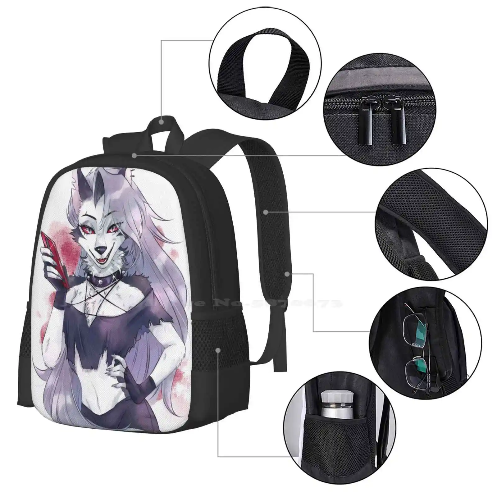 Helluva Chef Loona Rucksack für Schüler Schule Laptop Reisetasche Helluvaboss Helluvaboss Helluvaboss Helluvaboss Helluvaboss