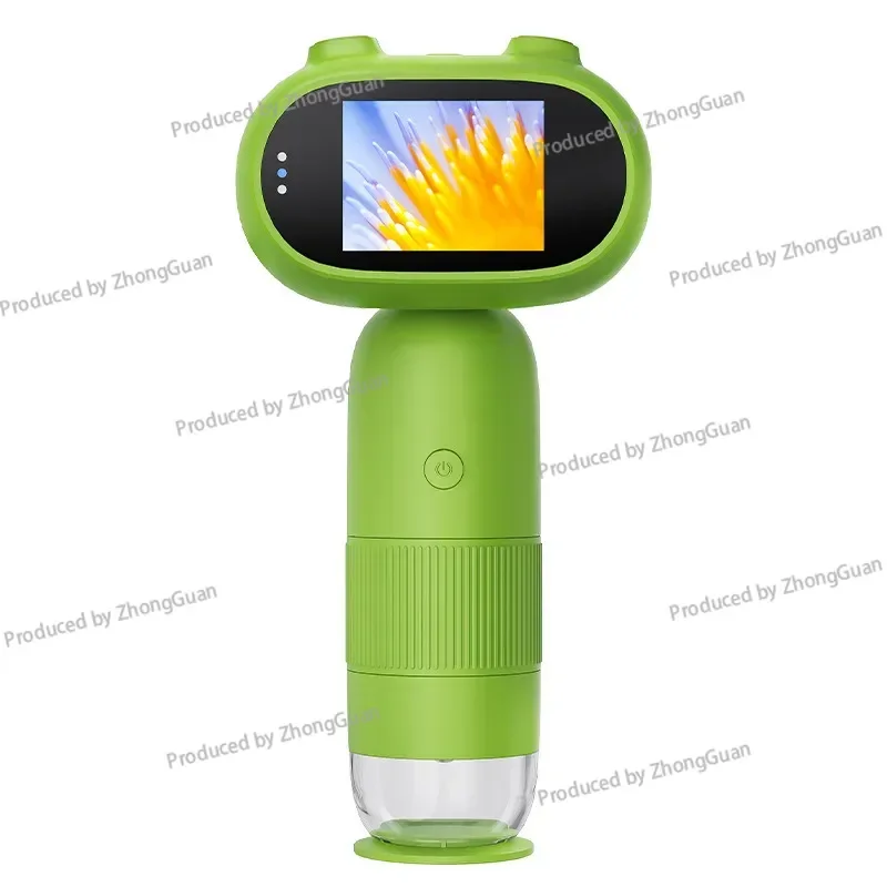 Cartoon with Screen HD New Children's Digital Electron Microscope Handheld Portable Magnifying Glass Science and Education