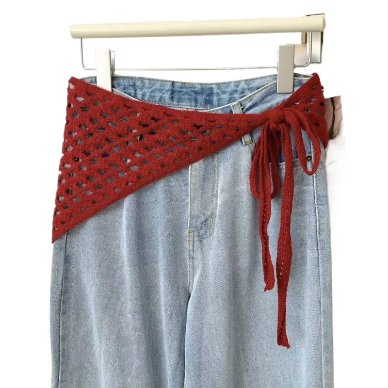 

3 шт. универсальных женских треугольных платков с бахромой в стиле Y2K, регулируемый весенний аксессуар, идеально подходит для ношения на талии и бедрах