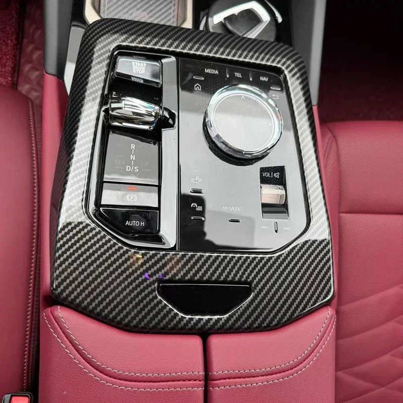 Weizhida For BMW 5 Series G60 2024-2026 ABS Carbon Fiber Car Center Control Gearbox Decorative Cover Interior Car Accessories