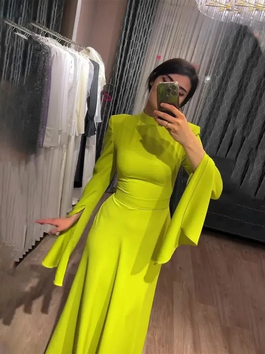 

2025 Latest Style Fashion Party Evening Dresses Women's Ruffle Sleeve Elegant Slim Fit Maxi Dress Spring Summer Temperament Robe