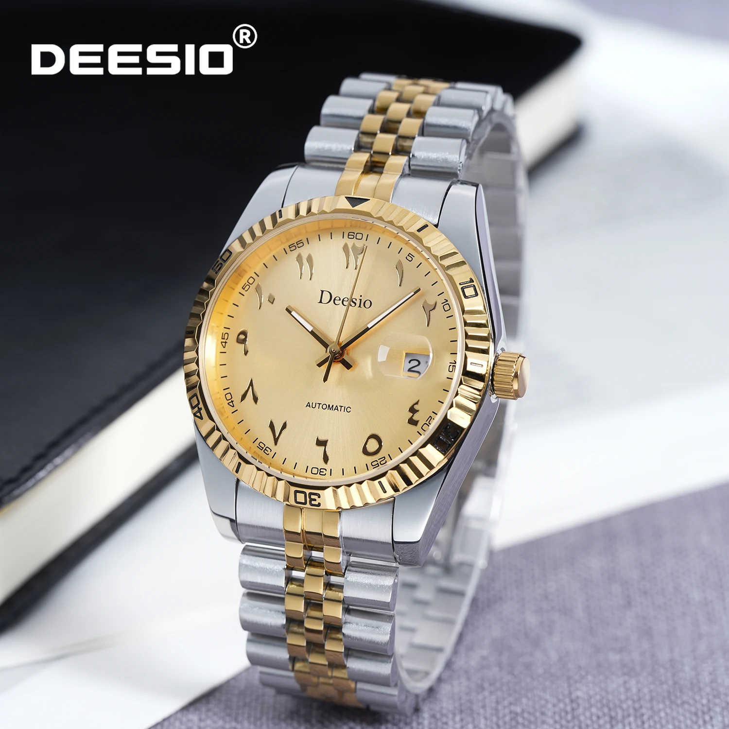 

Роскошные мужские автоматические механические часы Deesio, изготовленные из нержавеющей стали 316L, водонепроницаемые, с календарем, модный мужской подарок