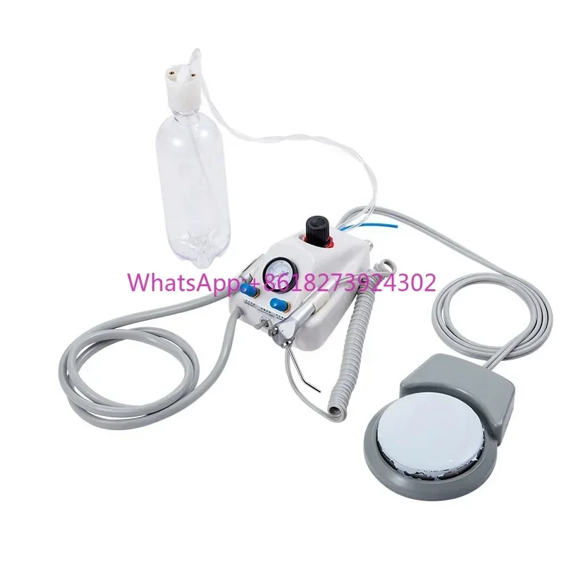 Portable 4 Holes Air Turbine Unit Stainless Steel Mini Dental Delivery Unit With 600ML with Air Water Syringe Water Bottle