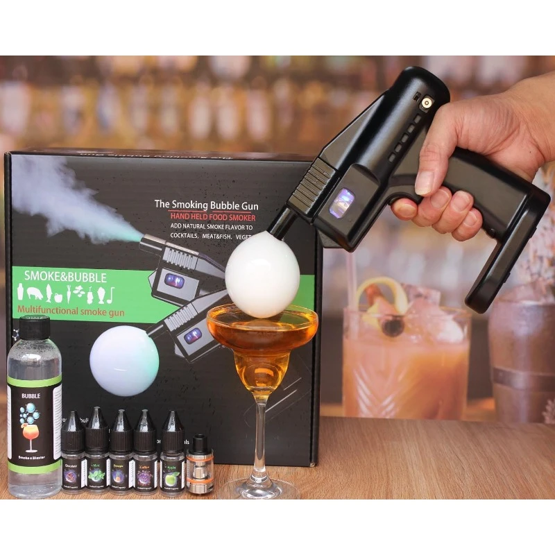 Real-Photo-&Cocktail Smoke Gun | Contains Flavors and Bubbles - Food & Beverage, Bar/Restaurant，home.