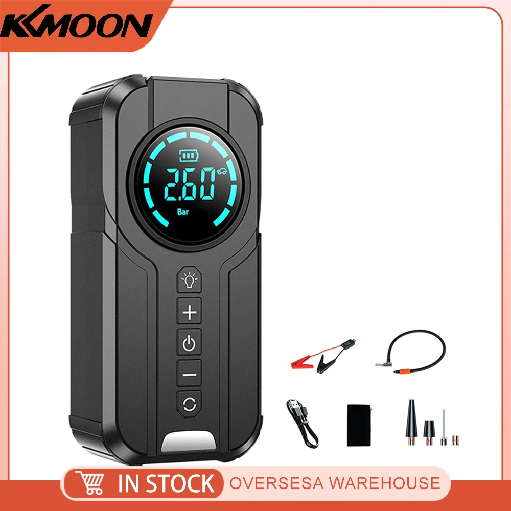 

6000mAhJump Starter with Air Compressor, 1000A Portable Battery Booster with 150 PSI Tire Inflation Jump Starter for Car