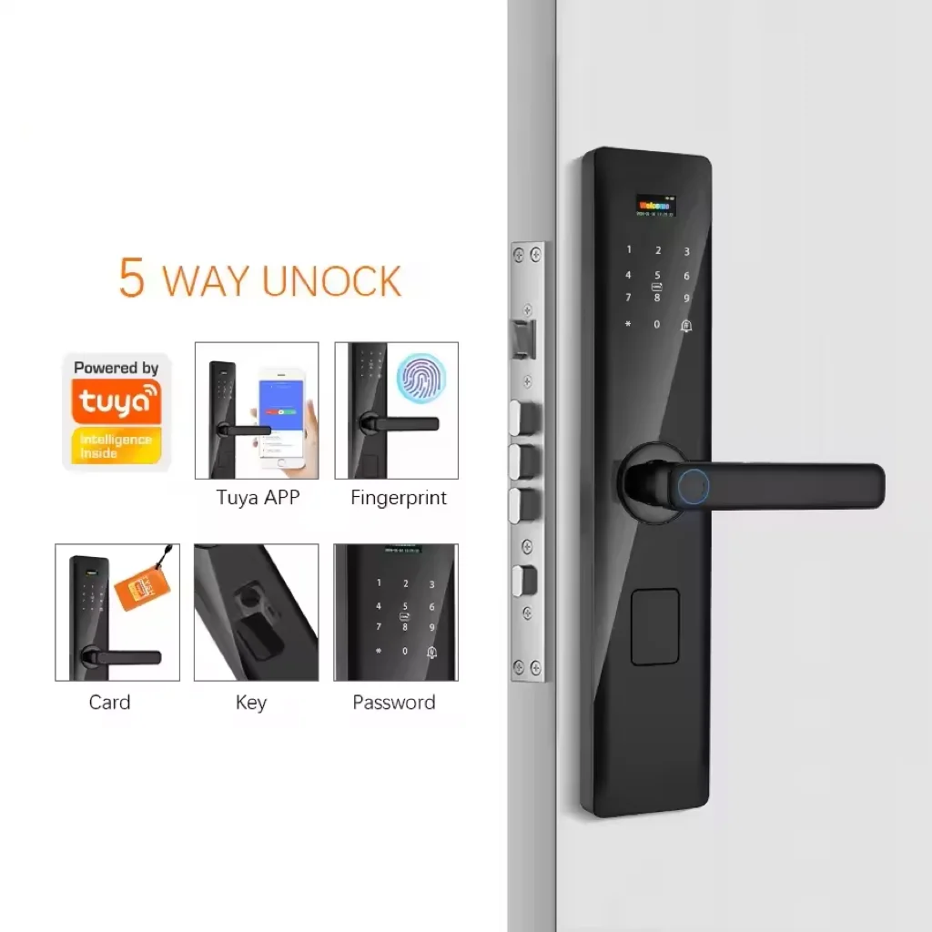 Low Price Electronic Front Door Lock Tuya TT Biometric Code Fingerprint App Smart Door Locks