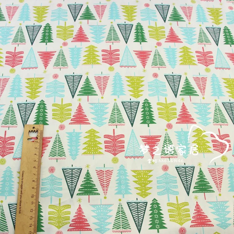 160x50cm New Santa Claus Twill Cotton Cartoon Sewing Fabric DIY Home Christmas Decorative Sewing Cloth