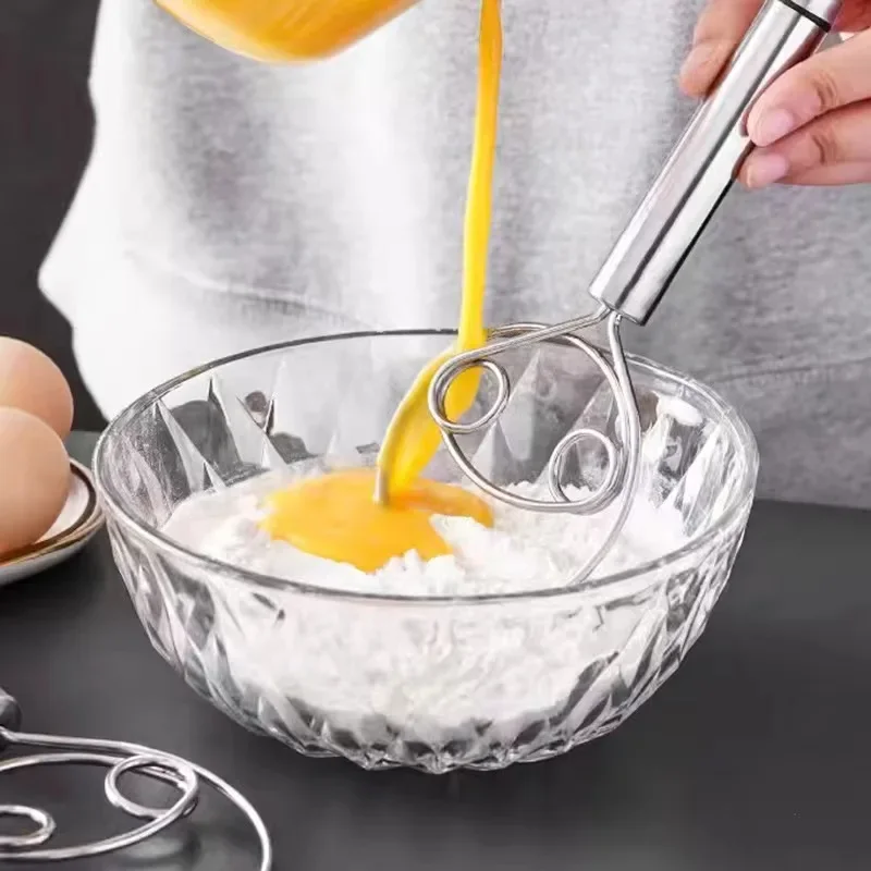 Egg Mixer Stainless Steel Dough Whisk Hand Mixer Artisan Blender Non-stick Quick Egg Beater Bread Pastry Kitchen Baking Tools