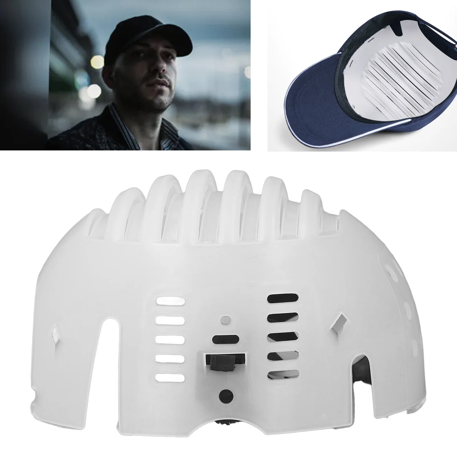 

ZK30 Universal Bump Hat Insert PE Anti Collision Protective Breathable Baseball Hat Insert with Strap White