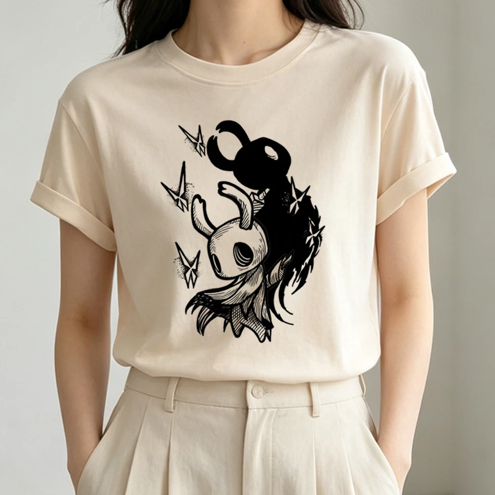 Hollow Knight t shirt femme funny japanese 80s y2k streetwear tshirt cutecore anime Psychedelic funny
