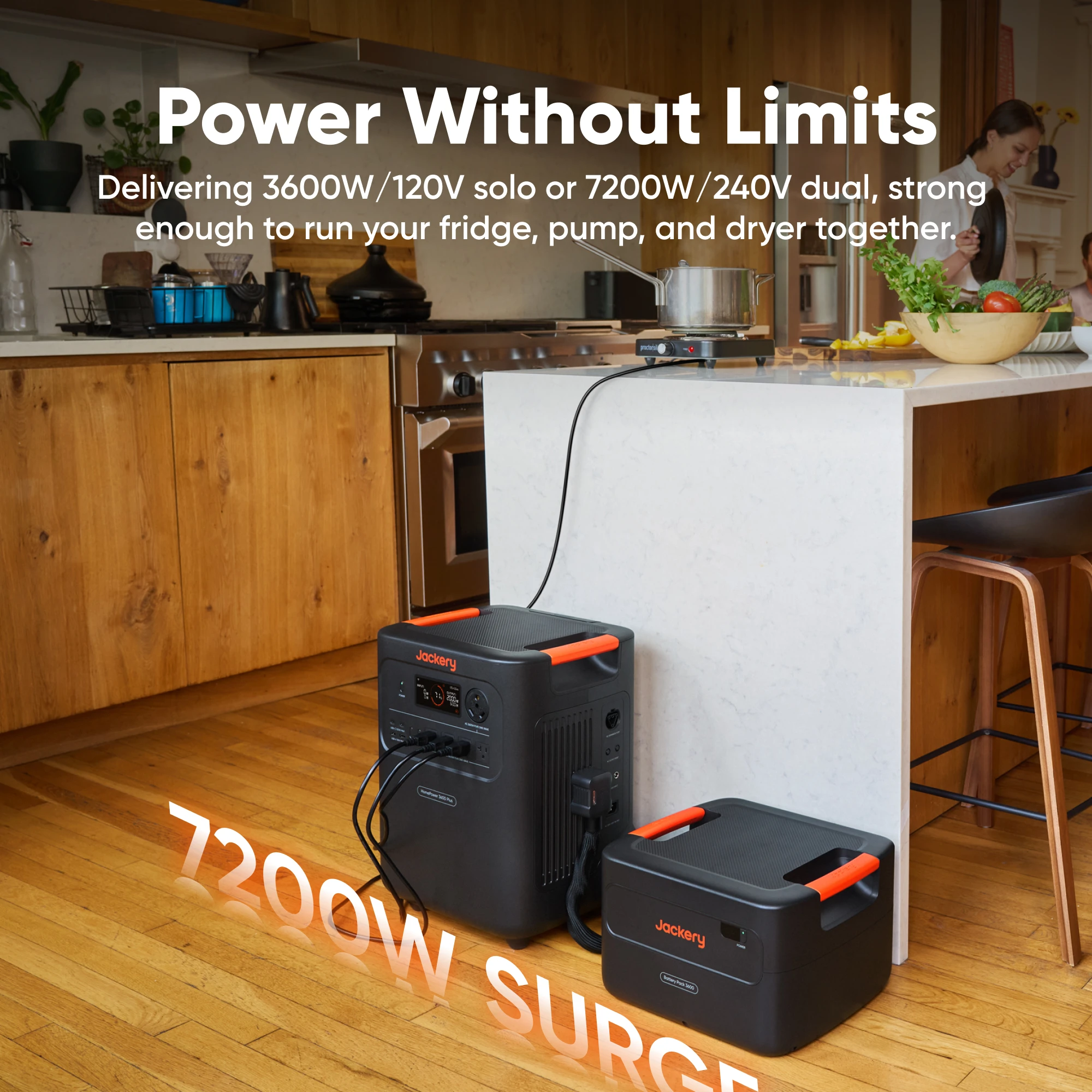 Jackery HomePower 3600 Plus Portable Power Station with 102W Fast Charger, Essential Home Backup for Home Use, Emergencies, RV image 4