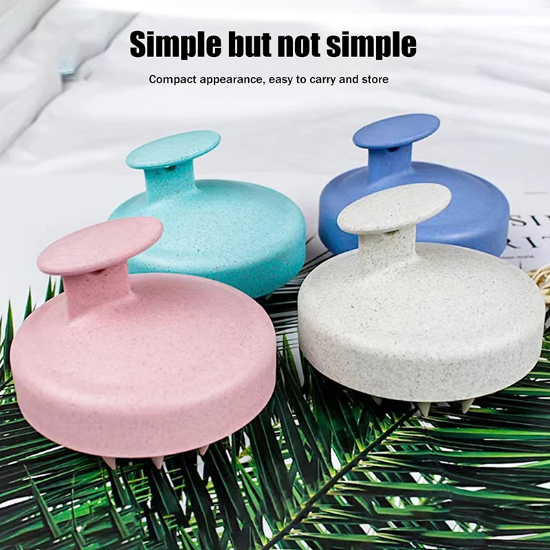 1 قطعة فرشاة غسل الشعر TPE + القمح القش فرشاة غسيل الشعر رئيس فرشاة فروة الرأس وقف حكة الخدش مشط تدليك فرشاة تصفيف الشعر أداة