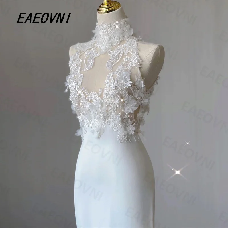 فستان زفاف عتيق مزين بالدانتيل من الساتان 2026 أحدث فستان زفاف فاخر حورية البحر زي العرائس مصنوع حسب الطلب فيستدو دينوفيا #2