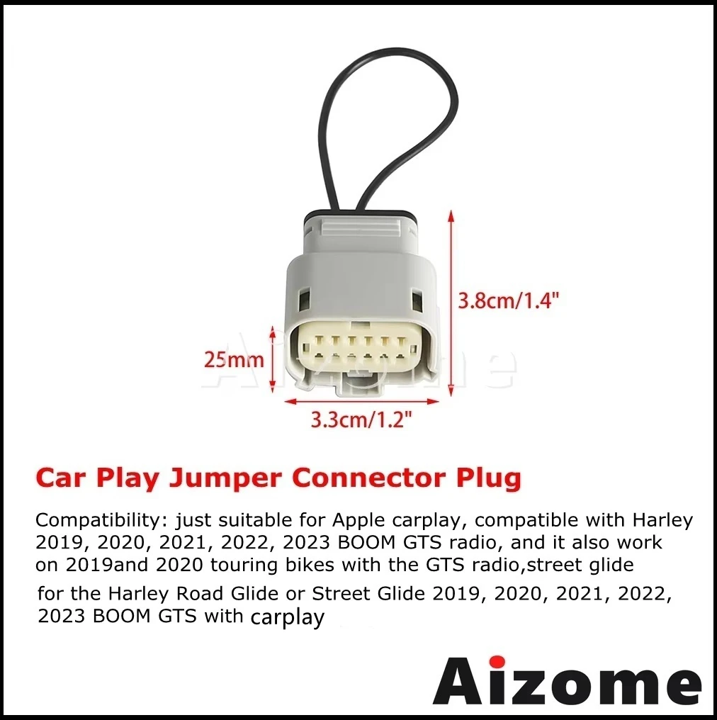 Carplay Jumper For Harley Touring Street Glide BOOM GTS Radio 2019-2023 Motorcycle Car Play Jumper Connector Connect Plug Part