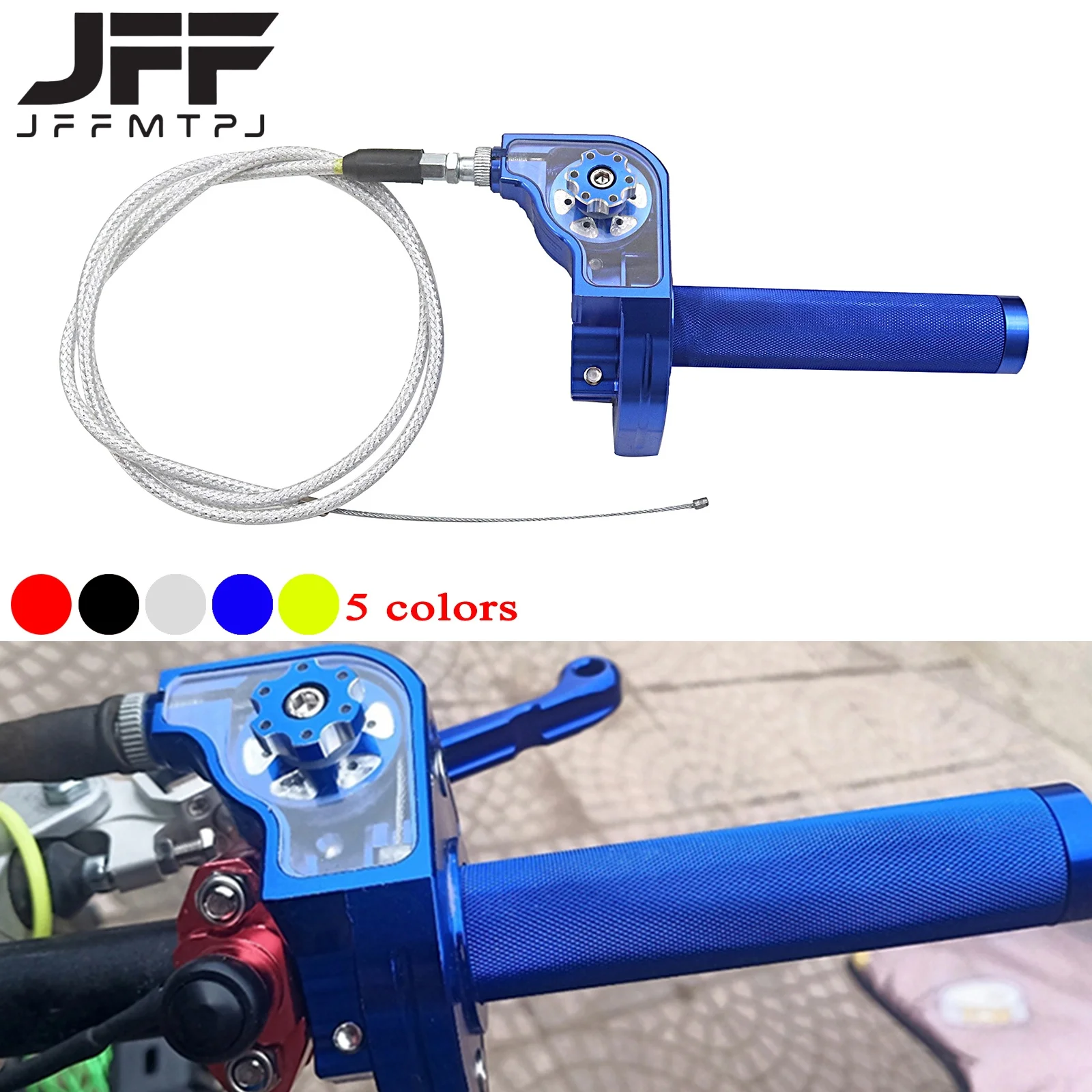Motorcycle CNC Aluminum Rotary Throttle Turn Handlebars For KTM Honda Yamaha Kawasaki Suzuki ATV Dirt Bike General Purpose Parts