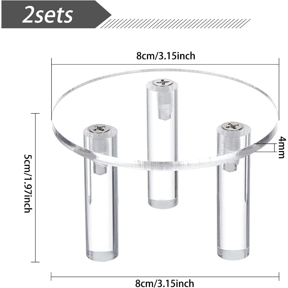 2Set Clear Ring Jewelry Display Stand 2 Sets Acrylic Organizer Pedestals for Rings & Earrings Decorative Display Stands