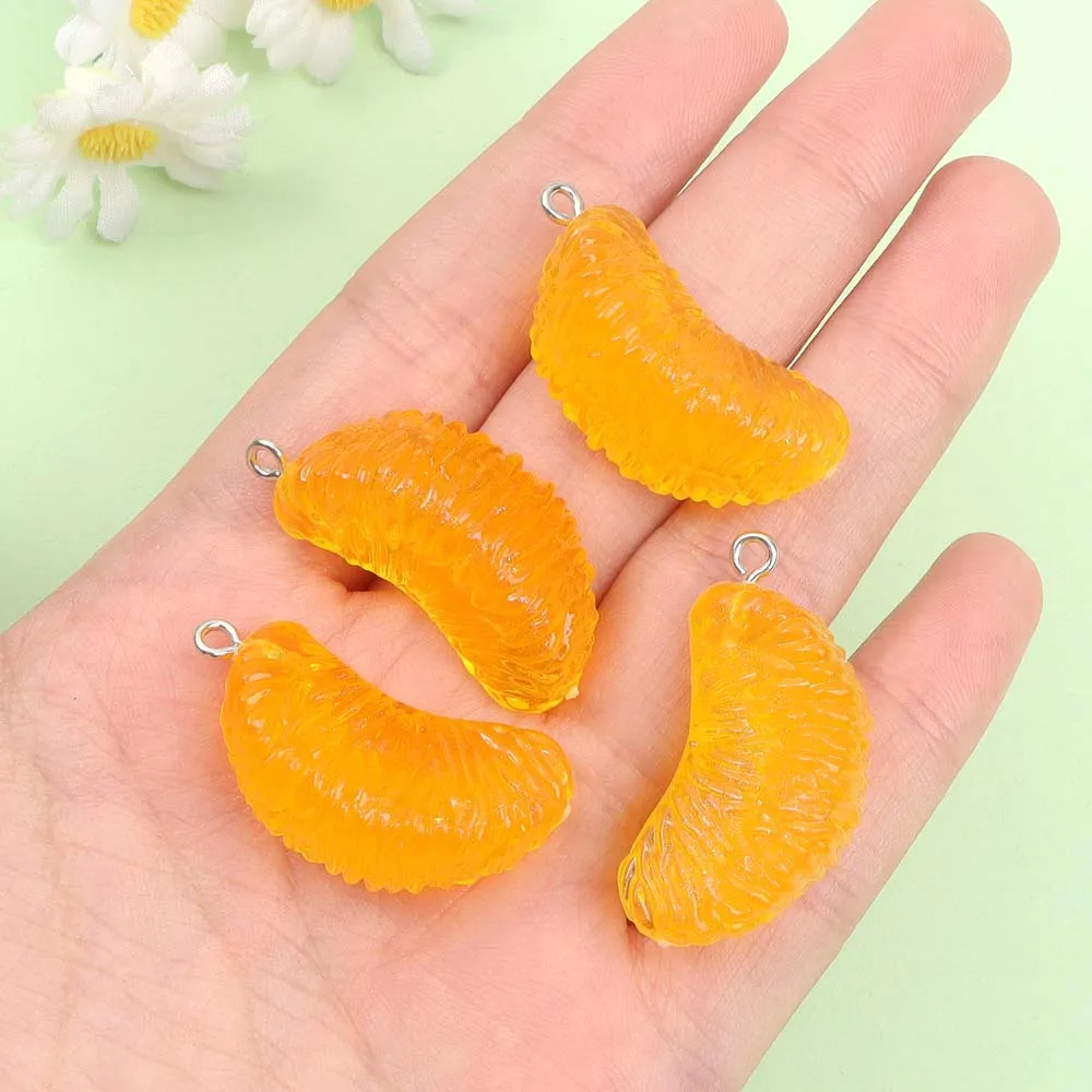 4/8/16pcs Orange Resin Orange Slice Pendant, Fruit-themed Fashion Accessory, Used for Diy Bracelets,Decoration Accessories
