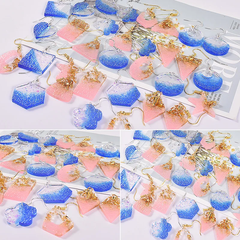 Earring Pendant Epoxy Silicone Mold Geometry Round Triangle Necklace Key Chain Pendant Resin Mold Jewelry Making Accessories