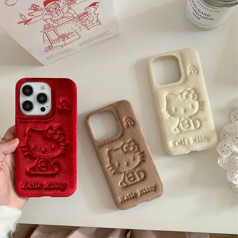 

Kawaii Sanrio Cell Phone Cases Hello Kittys Accessories Cute Cartoon Anime Apply Iphone15121314Promax Anti-Fall Toys Girls Gift