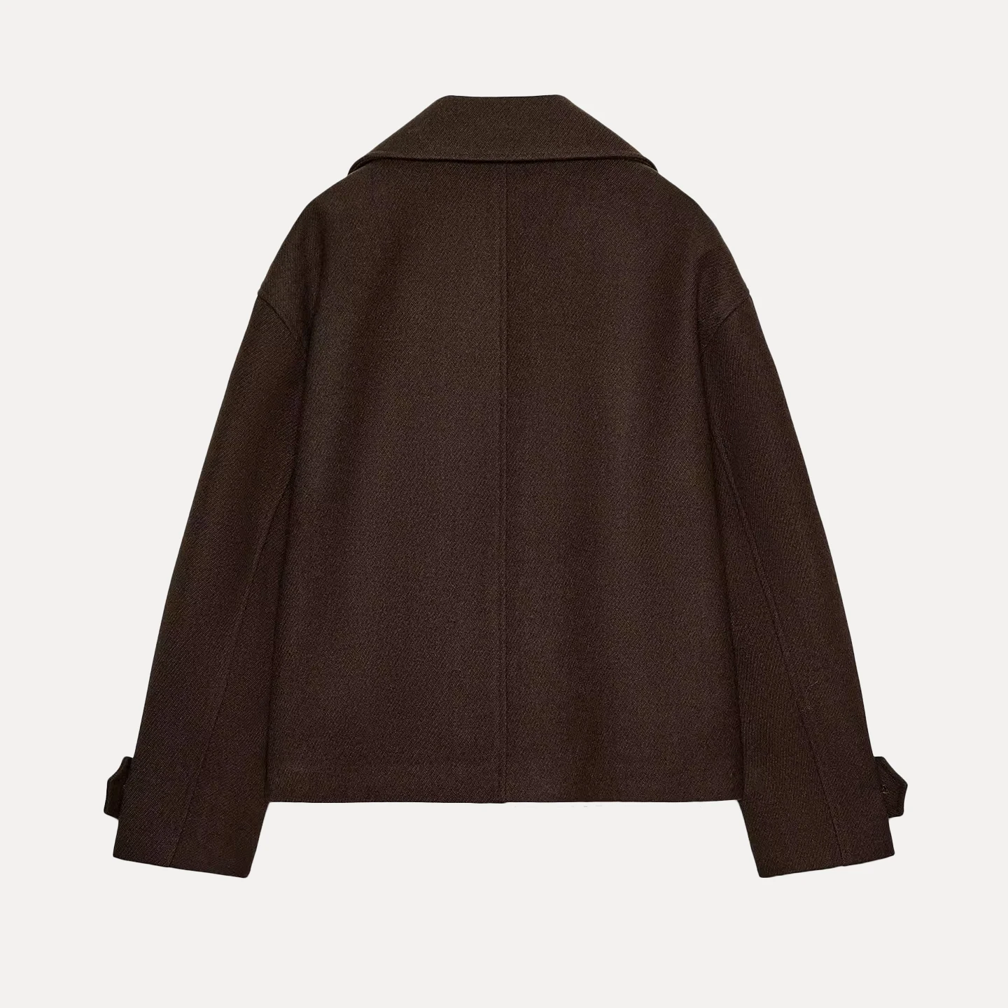 معطف نسائي قصير بصف أزرار مزدوج من Z، موديل 2025 الجديد، تصميم حلو، إصدار قياسي، أكمام طويلة، ياقة قابلة للطي #1