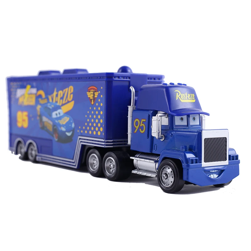 Disney Pixar Cars-camión contenedor Mack, coche de juguete Ramírez Racing Lightning McQueen 1:55, modelo fundido a presión, regalos de cumpleaños para niños
