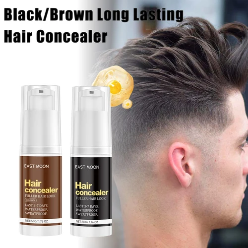 Corrector de pelo negro/marrón, cubierta duradera, reparación de recorte de frente, maquillaje duradero, resistente al agua, crema de sombra de línea de cabello para hombre