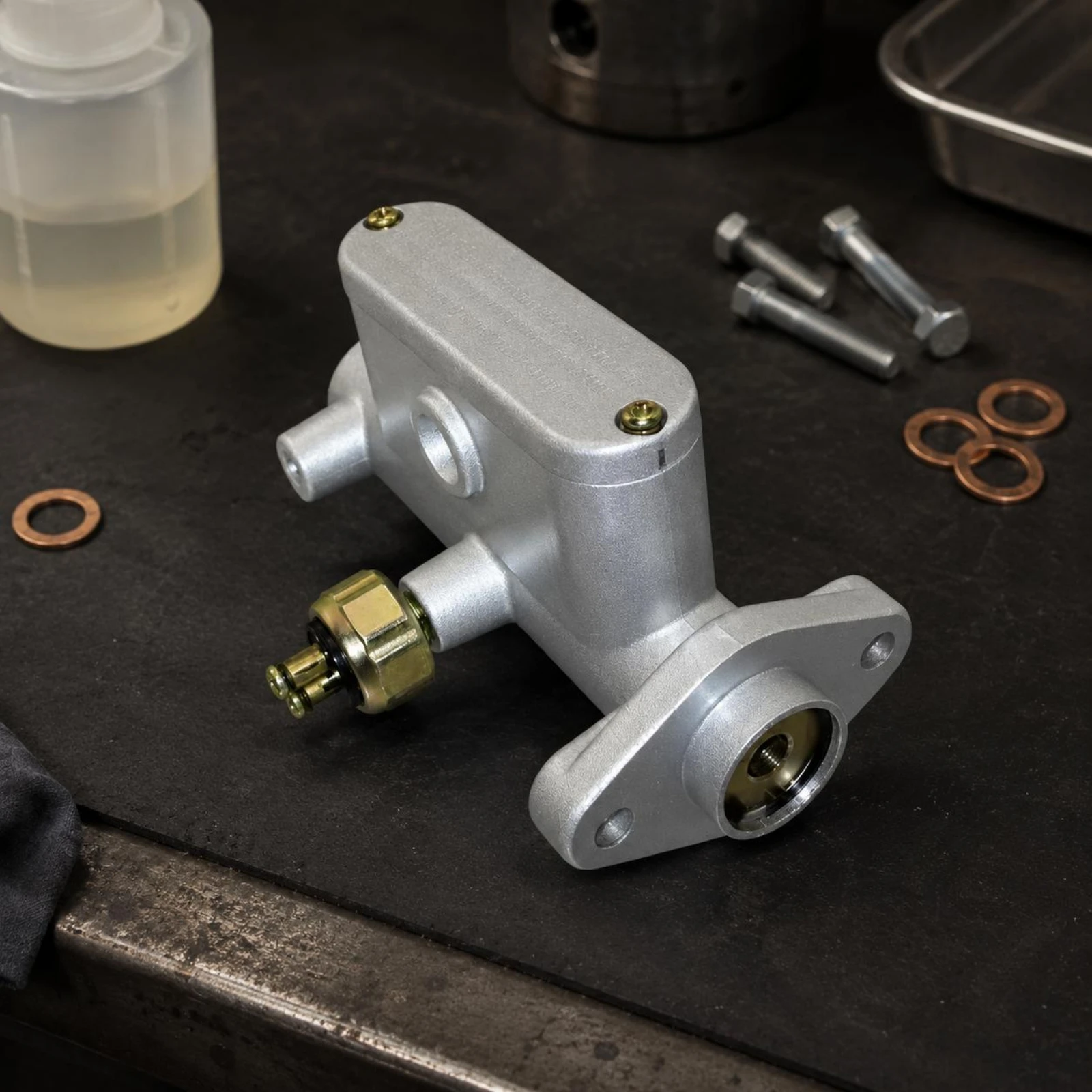 Master Cylinder with Reservoir Mounting Flange Hydraulic Master Cylinder Auto Part Cast Pressure Tested