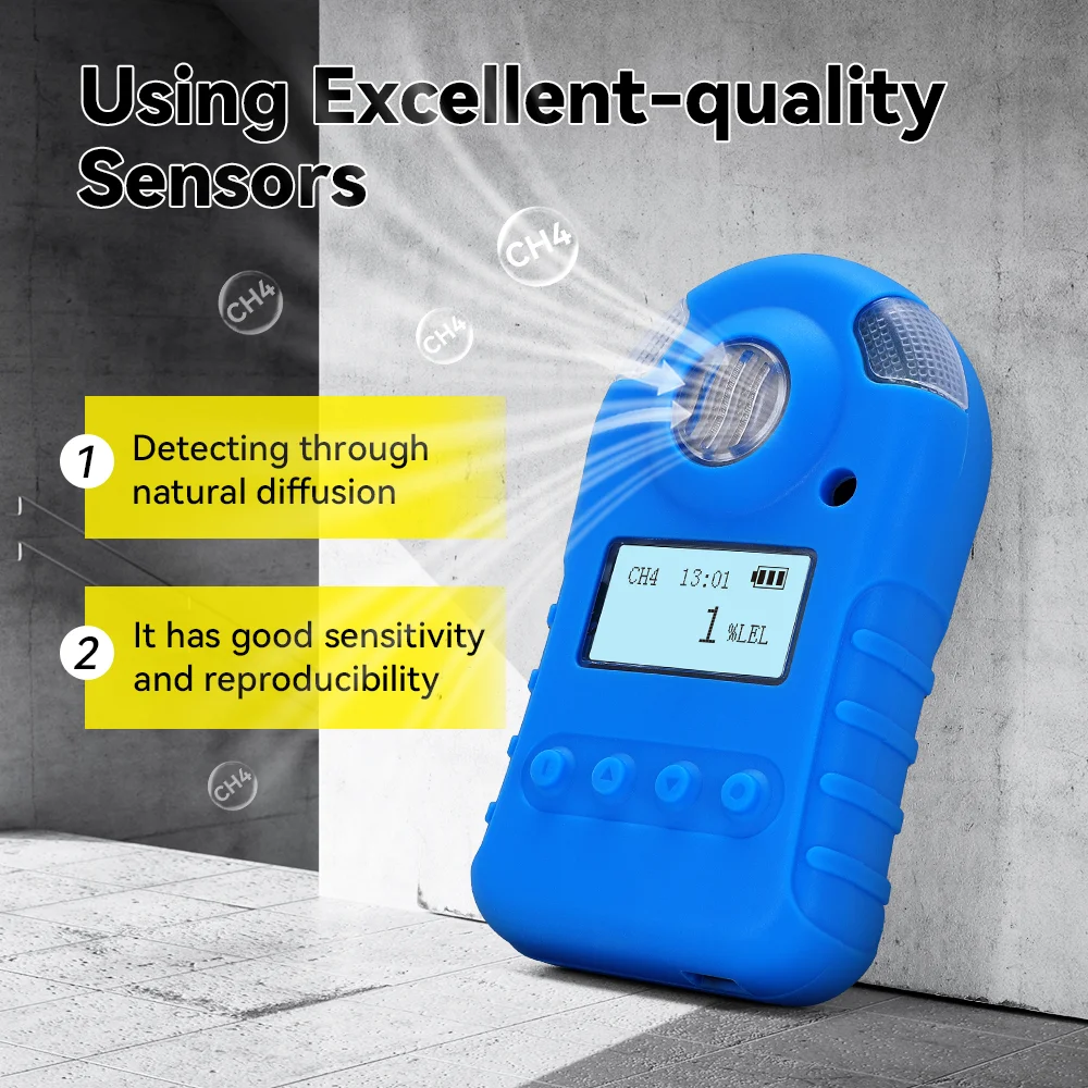 BH-90 Handheld Multi Gas Detector, CO2 Monitor, High Precision Light Sound Vibration Alarm Portable Safety Detector