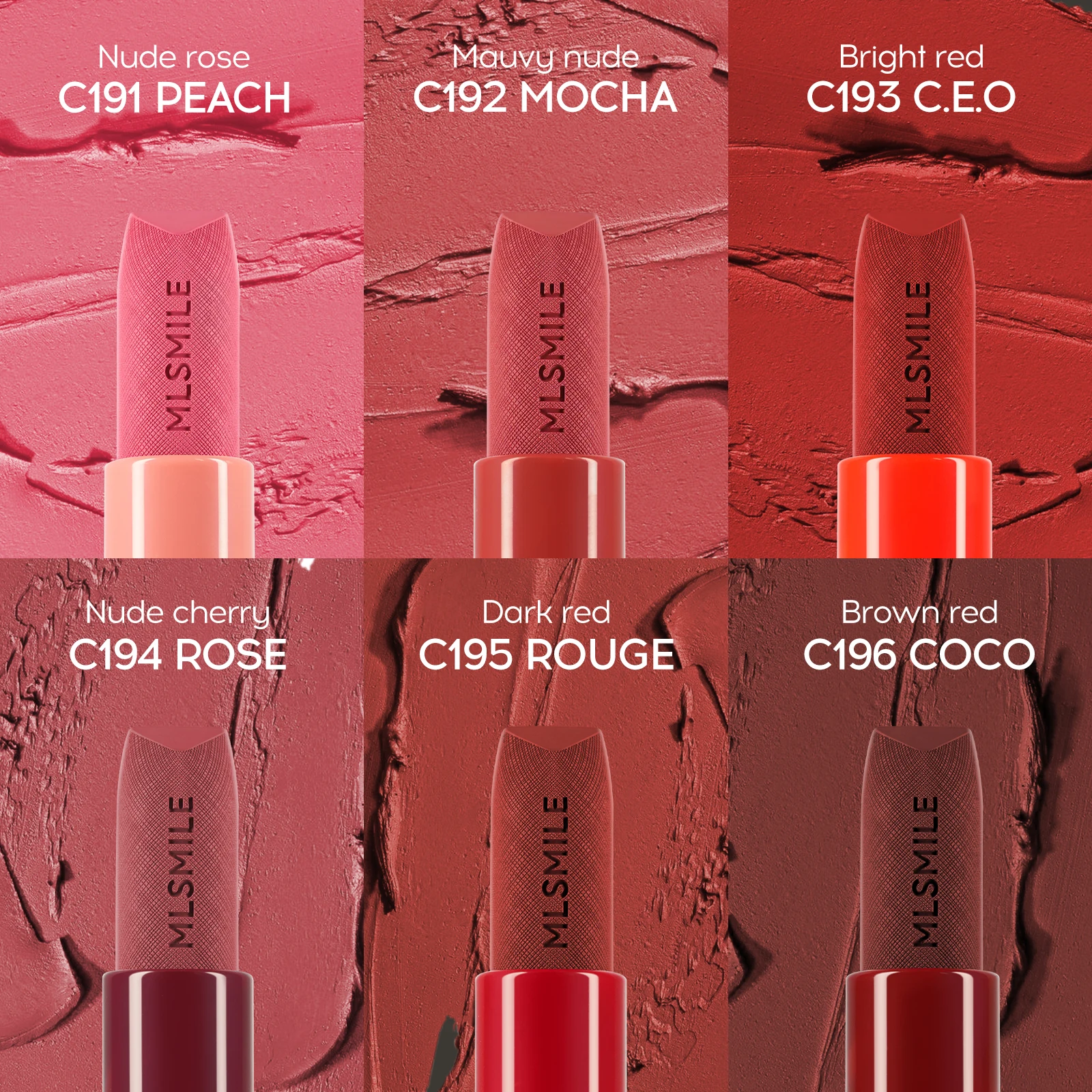 Set di 3 rossetti opachi goffrati, di lunga durata e idratante, facile applicazione per un aspetto naturale, finitura opaca in velluto liscio