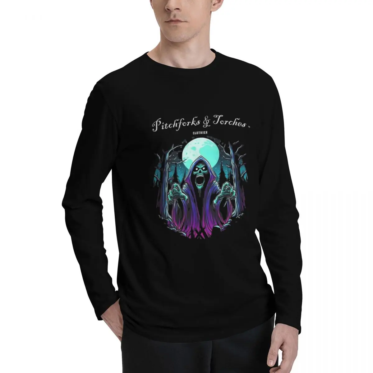 Pitchforks___Torches Stylish and Comfortable Men's Long Sleeve T-Shirt - Ideal for Every Season and Daily Wear