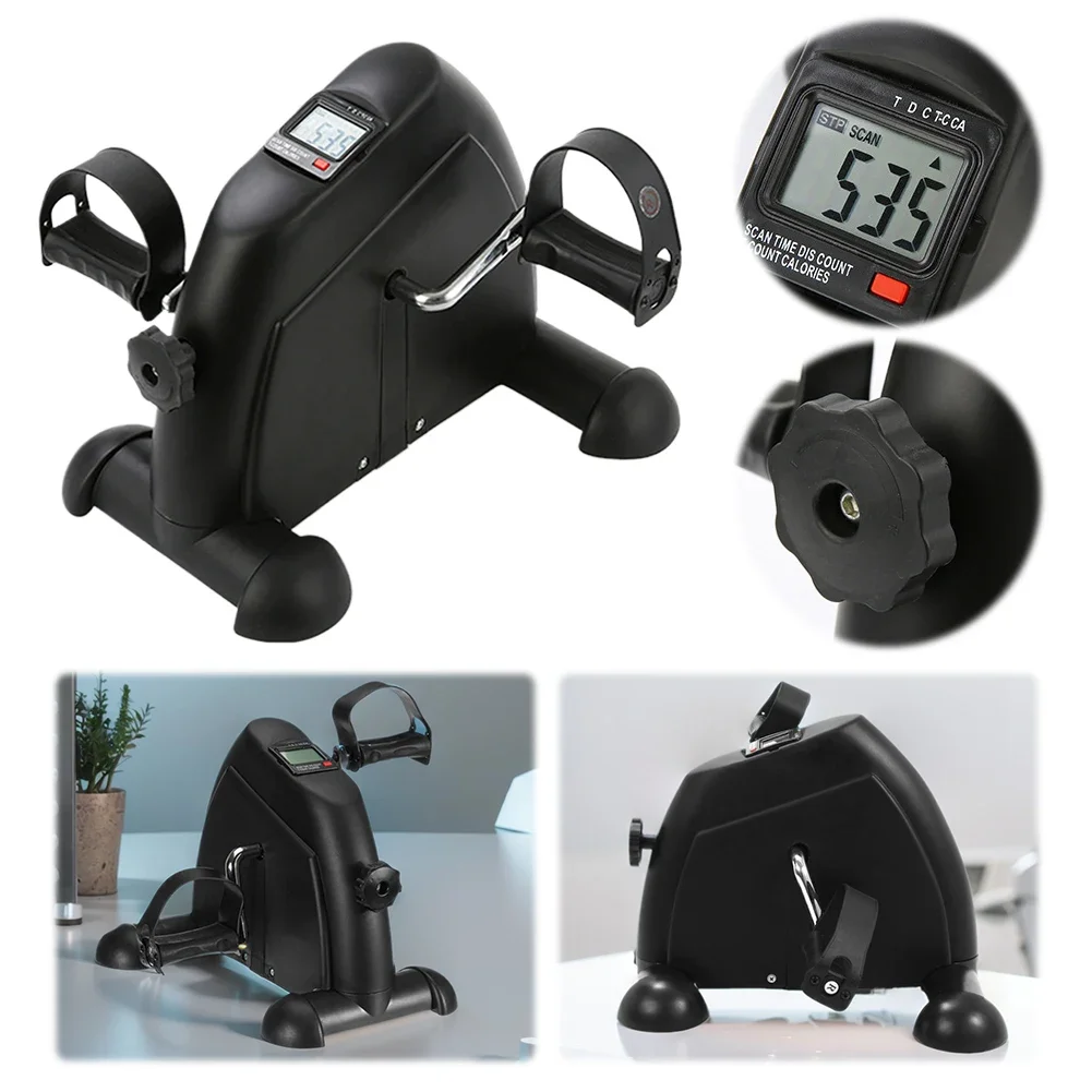 Mini Exercise Bike Arm and Leg Trainer Anti Slip Foot Pedal Exercise Machine Adjustable Under Desk Bike LED Display for Seniors