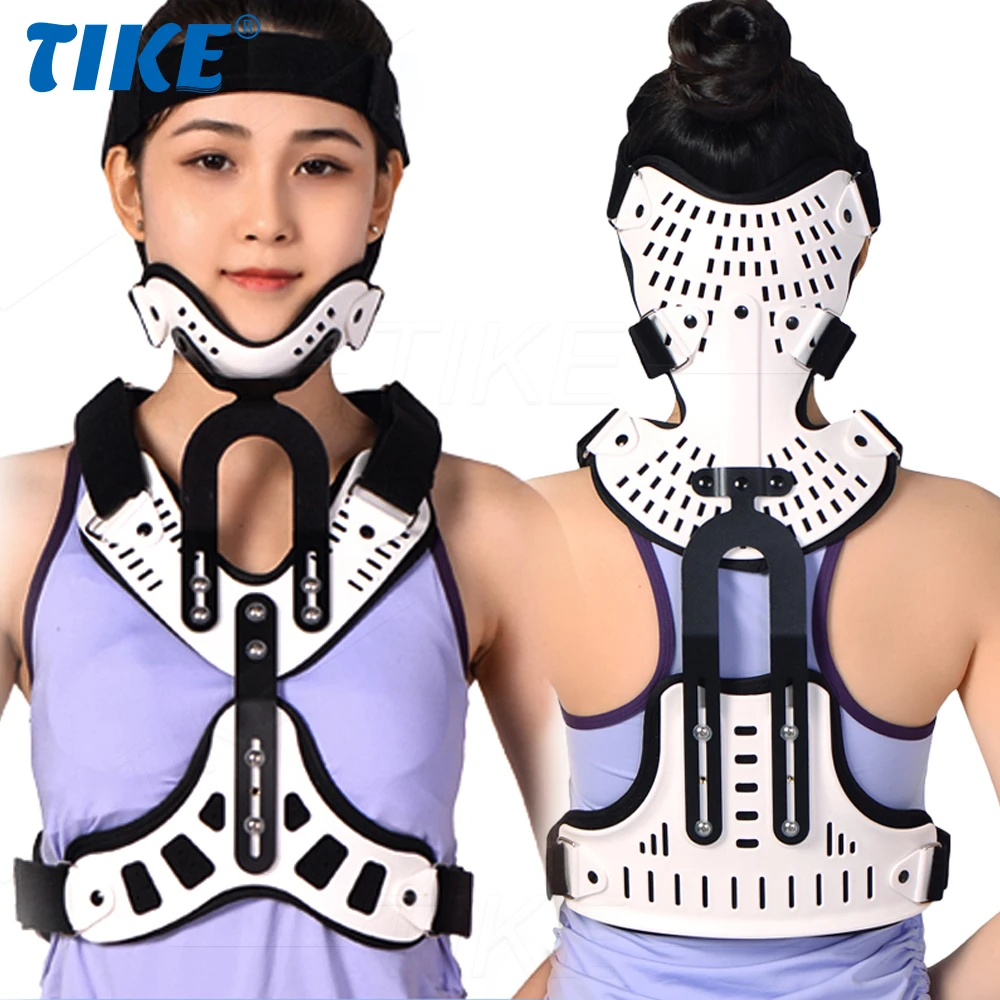 TIKE Posture Corrector for Head Neck Chest Orthotics Traction Device Adjustable Cervical Support Spine Stretch Fixed Pain Relief