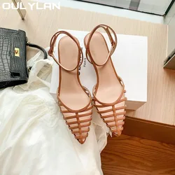 Oulylan Fashion Pointed Toe Shoes Women's High Heels 2024 High Heels High Heels Summer Party Office Ladies Ladies Sandals