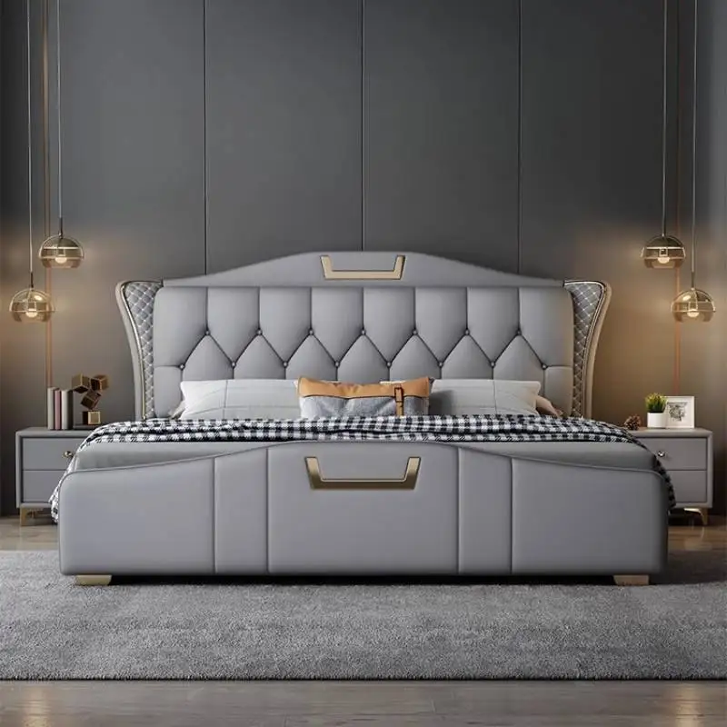 

Vintage Wooden Double Bed Nordic Elegant Soft Japanese Adults Double Bed Storage Lit Luxe Cloud Meubles De Chambre Furniture